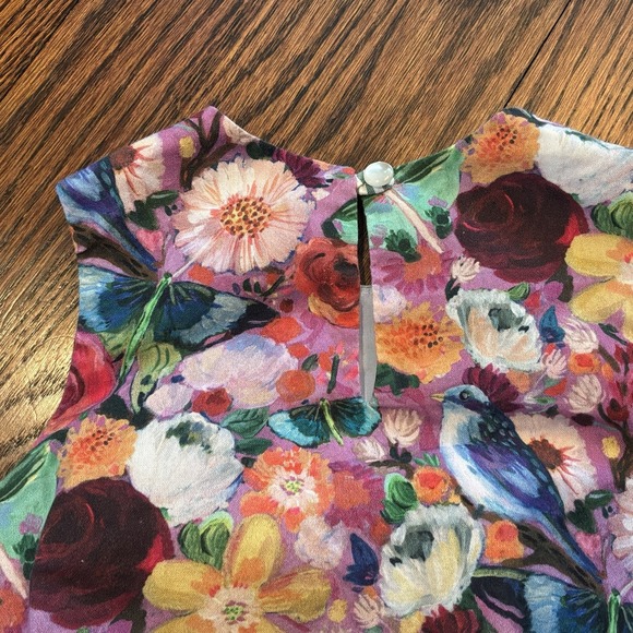 Kookooshka Cape Cod Toddler Girls Dress 3/4 Bubble Hem Floral Butterflies EUC - Picture 7 of 8